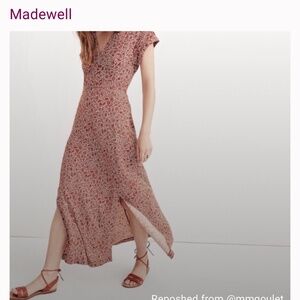 Madewell red floral midi maxi dress 00